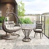 网红双吊篮室内家用秋千摇椅阳台庭院鸟巢人摇休ZAD闲吊椅组篮椅