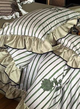 10s长绒0棉四件套纯棉全棉被套床单美花式复74011古卉床用品数上