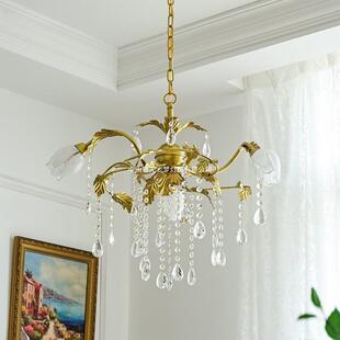 意式现玻复代吊灯温DOX馨客厅餐厅卧室房书田园法式古全铜璃水晶