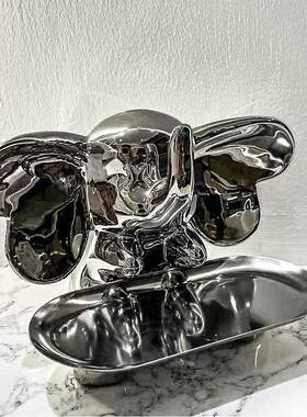 家收s居客厅TPZ鞋柜装饰品遥控器杂物托in风入盘户玄关钥匙纳摆件