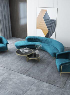 北欧布艺沙发简现约代洽套谈休39850息接待区组合装沙发椅软装