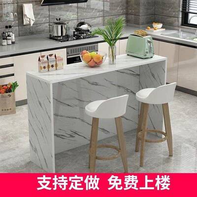 家用吧台轻现代简厅隔约断靠墙高脚桌长条桌餐73773桌奢厨房沙发