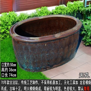 老式旧缸古法缸养鱼缸腌菜坛荷花缸流水生态缸大号落地净化陶瓷缸