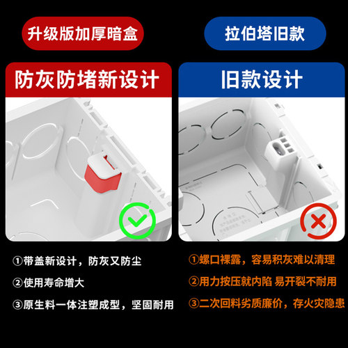 pvc暗盒86型暗装底盒工程装修通用开关插座面板可拼装预埋下理线