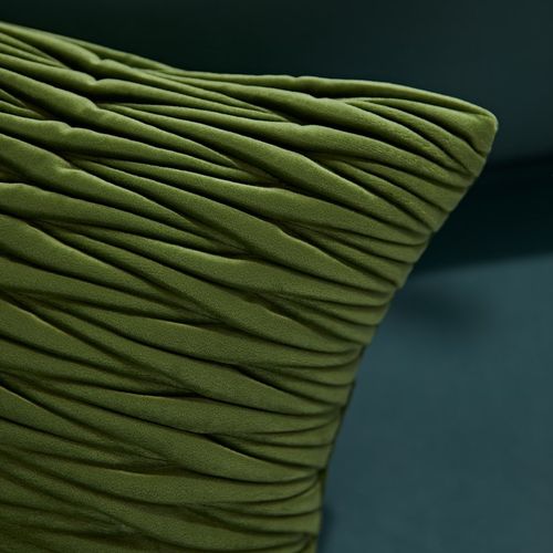 偏爱集美式法式欧式复古中古风抱枕腰枕夏凉青绿色面料立体绣花靠