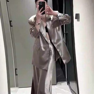 高级感休闲西装外套女春季新款气质中长款西服半身裙子两件套装女