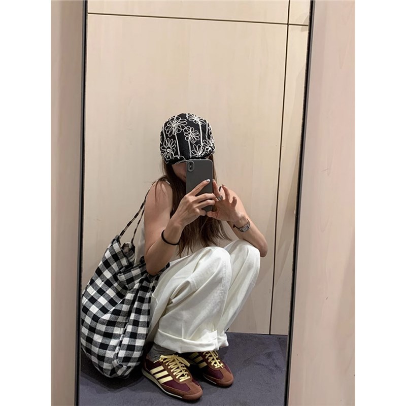 美式宽松阔腿弯刀工装牛仔裤女2024春秋新款高腰显瘦休闲直筒裤子