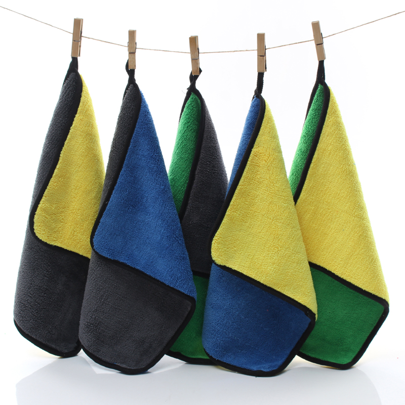 洗车用的毛巾不掉絮柔软吸水高密珊瑚绒厚款擦车巾厨房擦手巾抹布