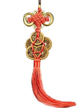 五帝钱挂件黄铜加厚加大六七八帝钱入户门对门客厅汽车梅花五帝钱