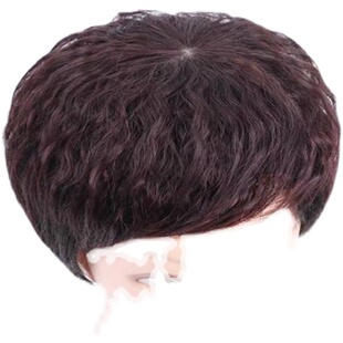 遮白发假发片真发头顶补发片女无痕增加发量蓬松短发羊毛卷隐形