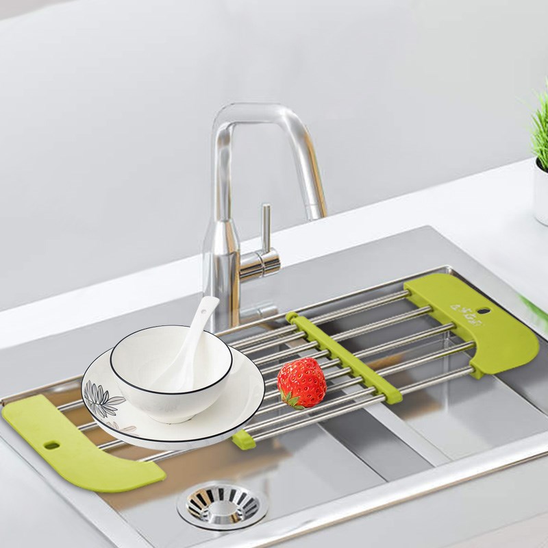 左家右厨厨房水槽沥水架碗碟盘收纳架洗碗槽水池碗架可伸缩置物架