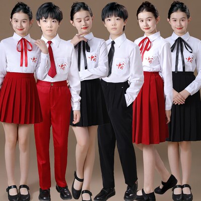 儿童中小学生合唱团演出服毕业班服男女童诗歌朗诵比赛集体表演服