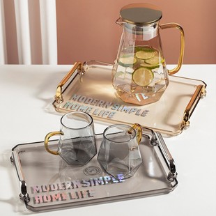 玻璃水杯家用套装耐高温杯子高级感轻奢泡茶杯高颜值凉水喝水杯子