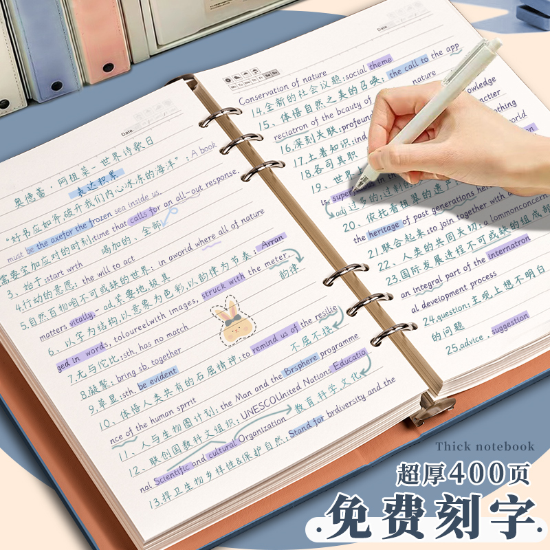 活页本笔记本本子2024年新款加厚a5日记本成人可拆卸商务高颜值办