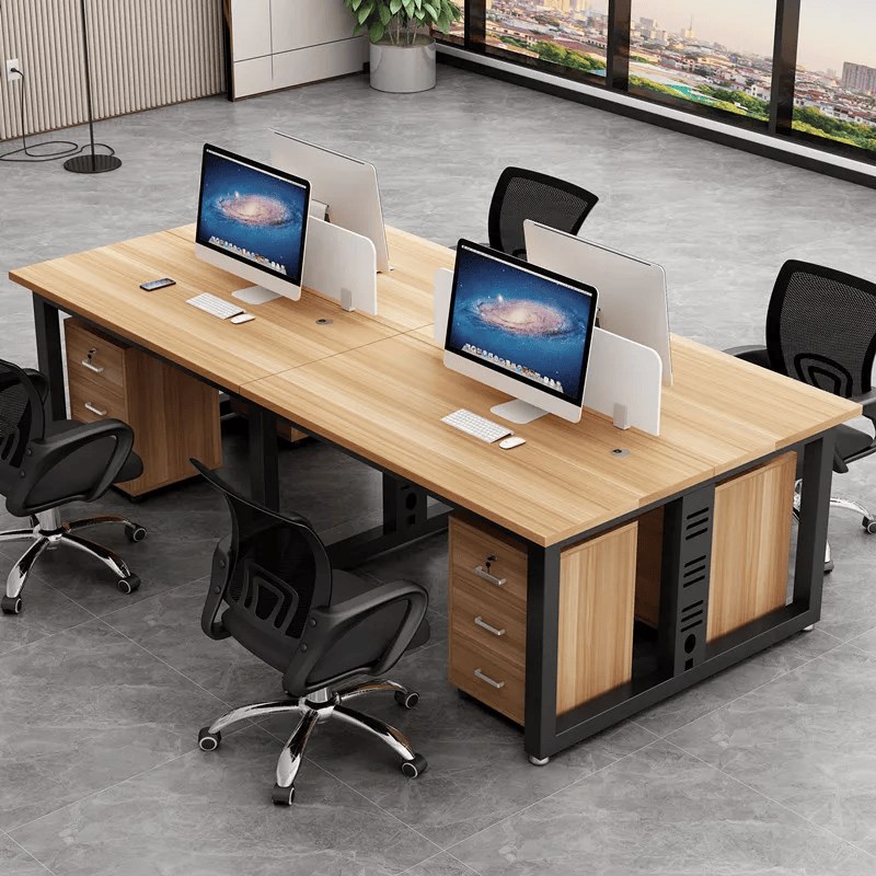 简约职员办公桌多人电脑桌办公桌椅组合二四六人屏风工作位职工座