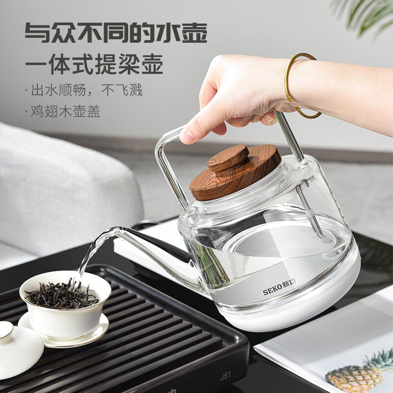 新功家用底部上水电热水壶泡茶专用烧水壶全自动玻璃电水壶W41