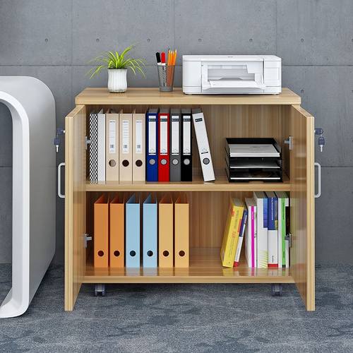 木质资料柜带锁抽屉柜桌下移动矮柜办公文件柜收纳储物柜活动柜子