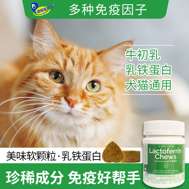 湃特安琪儿猫咪乳铁蛋白猫用0乳糖宠物狗狗鼻支提高免疫力猫狗用