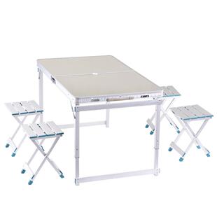 现货一桌四椅展业摆摊折叠桌椅套装，野餐桌，分体铝合金桌椅套装