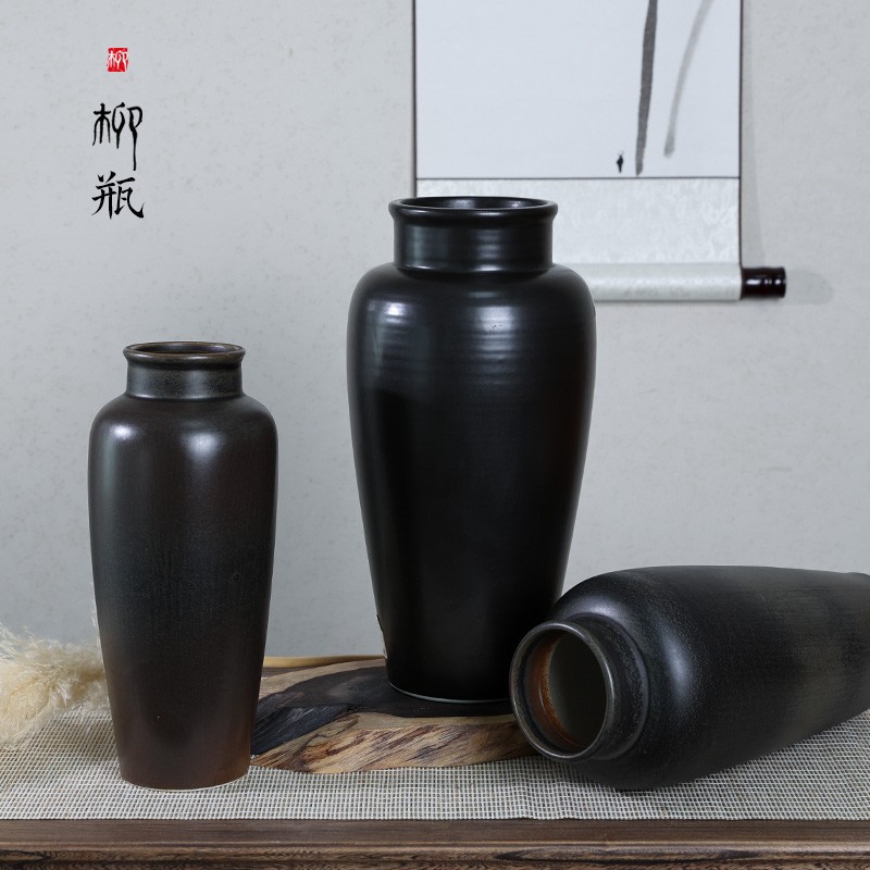 剑山陶瓷花瓶中式室内插花花器中华花艺瓶花花器剑山插花工具简约