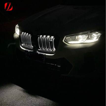 适用宝马新X5X6X7X3X45系G30G05发光中网改装LED亮黑中网