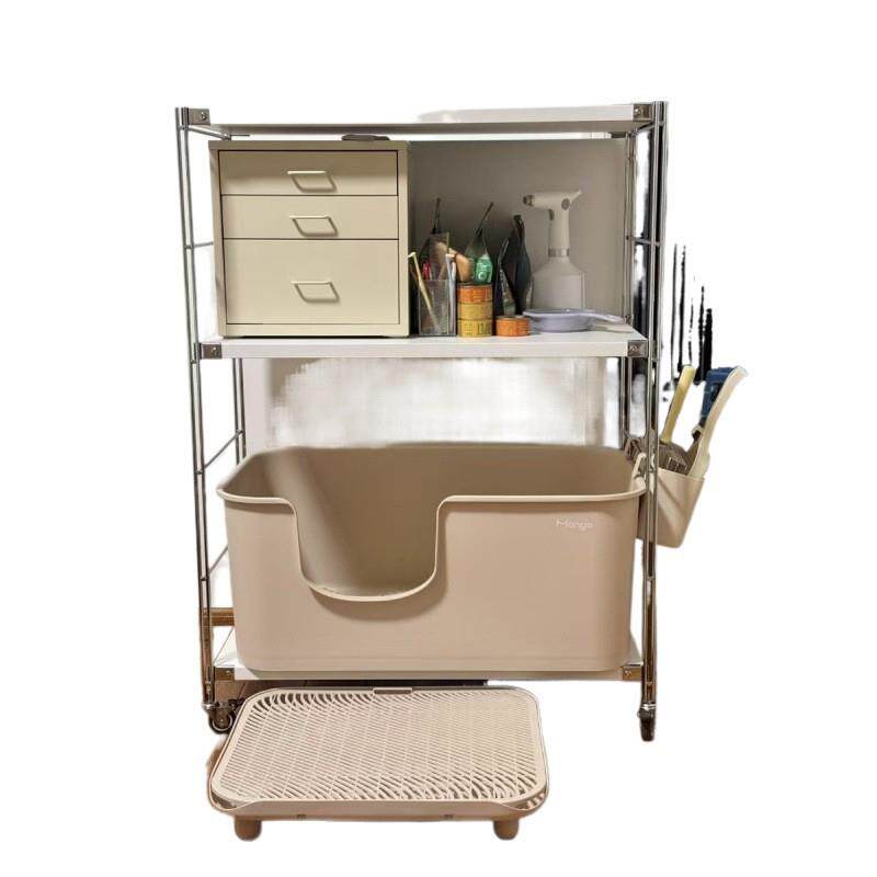 中古风置物架扫地机器人下空式置物架云鲸科沃斯落地架子一件