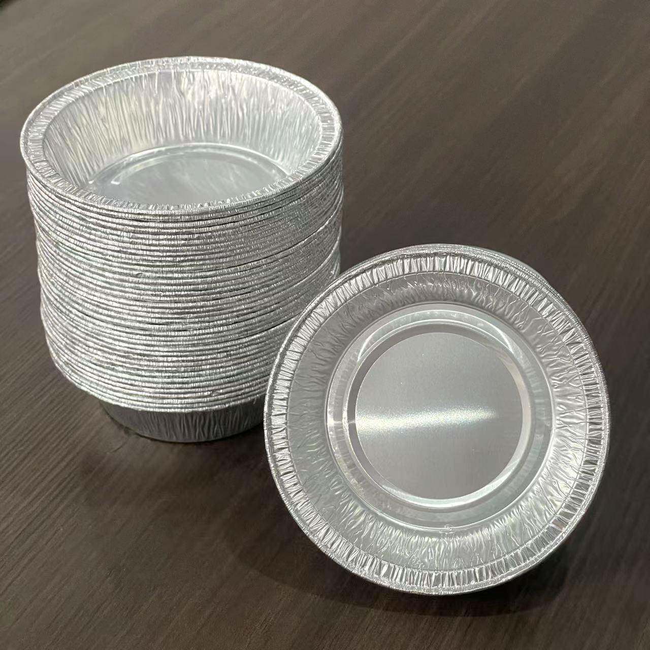 圆形锡纸碗一次性饭碗铝箔烤蛋盒烘焙烤碗120ml