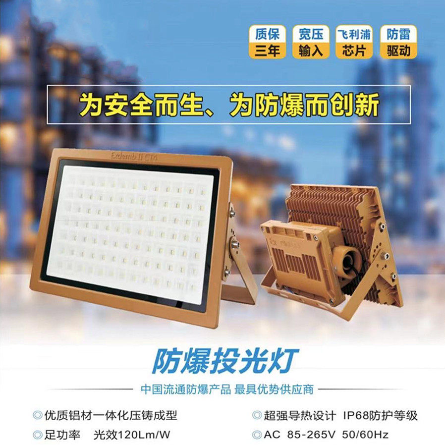 LED防爆泛光灯50W加油站防爆灯100W工矿灯LED投光灯150W三防灯