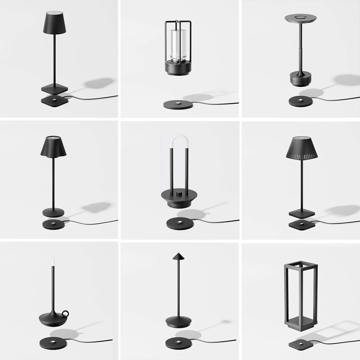 多端口无线磁吸底座充电桩适用于充电台灯餐厅酒店装饰台灯