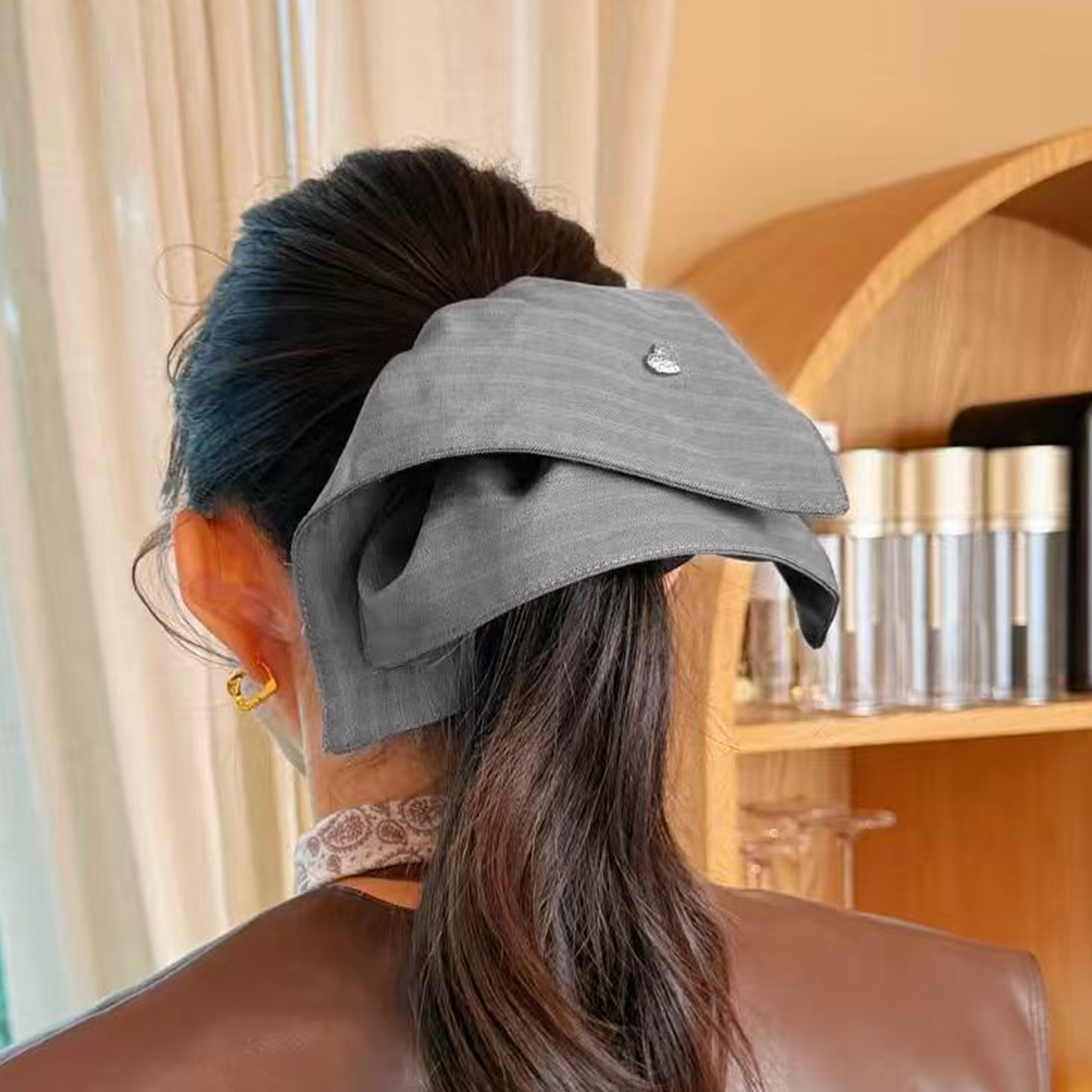 大肠条纹发圈高级感慵懒风洋气