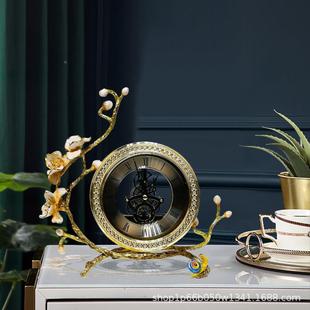 金属齿轮钟表钟家用客厅装 00701饰创意 复古铁约挂简欧式 艺美式