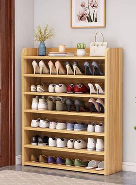 进门实木鞋架IXU家用一体多架层鞋分子靠墙简易门口层隔板鞋柜门
