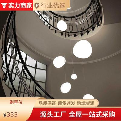 意大利鹅石53玻餐璃吊灯北卵欧挑高复式楼商旋转楼梯客场厅卧室厅