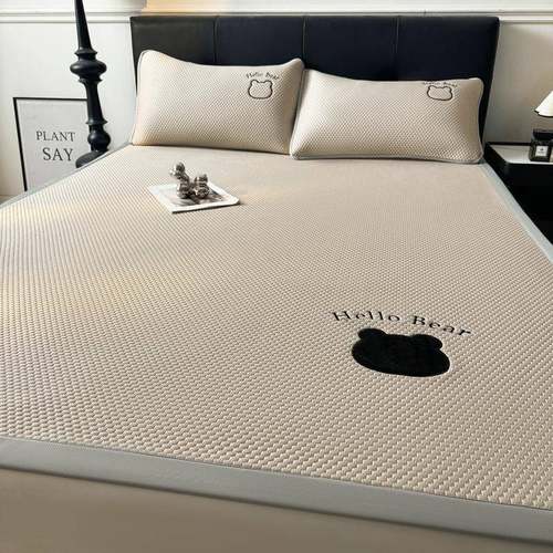 季A类冰可豆豆冰丝席单人宿席舍床凉贴布绣机洗双人空夏夏季A类调