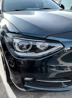 适用宝马1系556bmwf20f21前期高配2101-2014眉前灯车灯贴改大装件