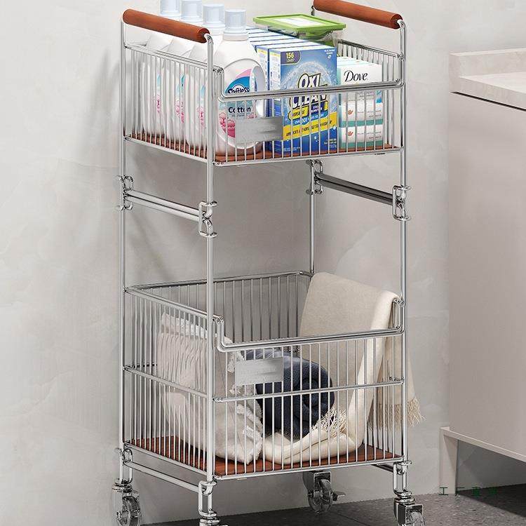 中古风脏衣篓服家用双层脏篮小车浴室高颜推值可F998TT8S移动衣衣,收纳整理,脏衣篮,淘宝优惠券,粉丝福利购,淘宝优惠卷