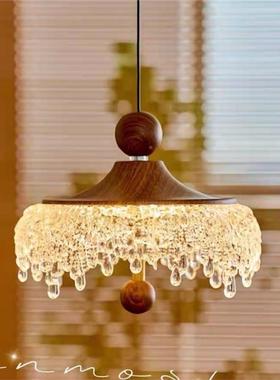 中古风胡木色小吊BTP灯装复古简约客厅餐厅吊桃走廊过道玄灯关饰