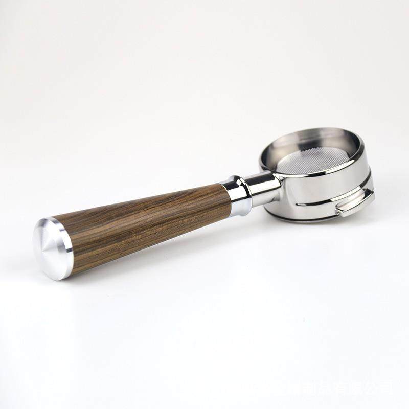 改不锈钢装咖啡无底手柄把辣妈咖机适用58mm实木啡手辣妈无底酸枝