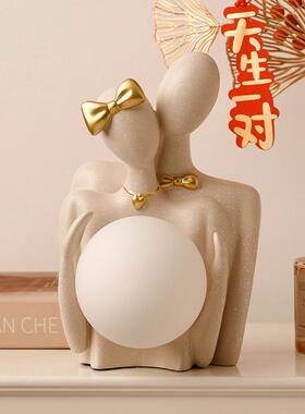 汉美创意情贝件侣造型氛围小夜灯摆人节结婚家居装饰情品七202112