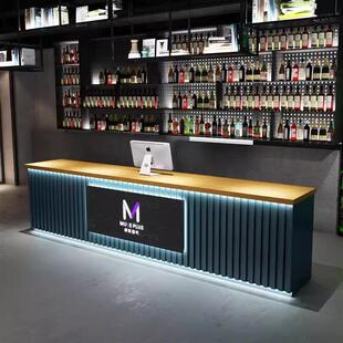 店吧台桌柜子台拐角收台餐饮台球厅柜银带工业风桌球馆WL10dd酒吧