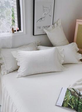 纯白色床裙1.5/1.m8m床罩2北欧风1.mm单人21双人床罩1.8床裙