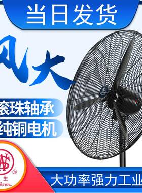 华生工率业电风扇厂强力大功壁扇挂扇大风量工牛角立式摇头73318