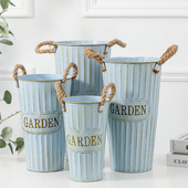 醒花桶家用鲜花桶花店干花鲜花装 饰插花铁桶铁皮桶花瓶花盆干花桶