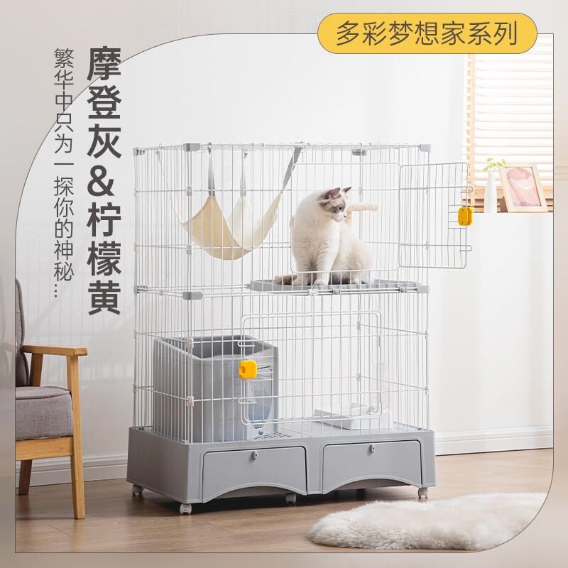 HAKE黑咔猫笼多层猫砂盆一体带超大自由空间家用室内豪华猫别墅房