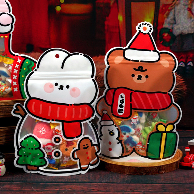 耶诞节袜子礼物袋儿童糖果袋饼干包装袋自封袋创意节日礼品袋密封