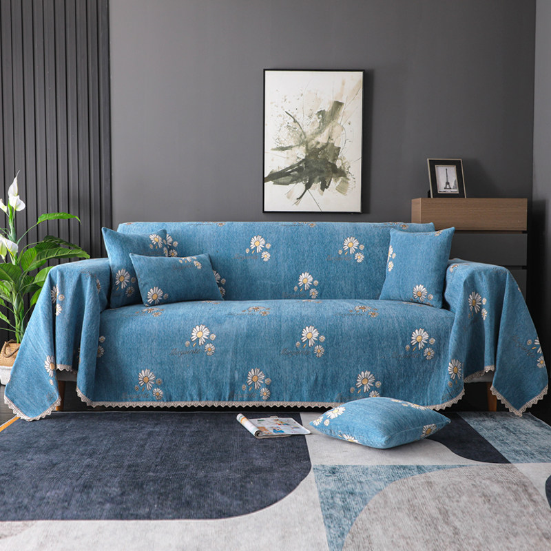 美式沙发巾全盖布加厚防滑沙发垫四季通用单双三人沙发套罩巾北欧