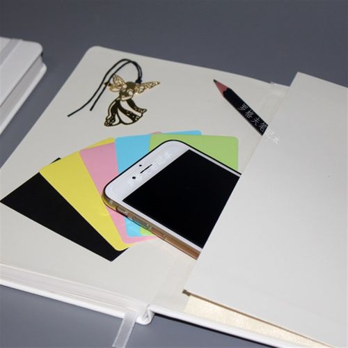 纯白色A5硬面笔记本网格空白页高档白色礼品绑带记事本 定制LOGO