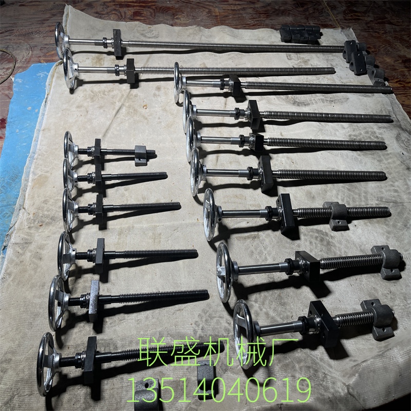 精密T型正反牙丝杆套装45#钢发黑升降传动轴承套件手摇刻度螺纹杆