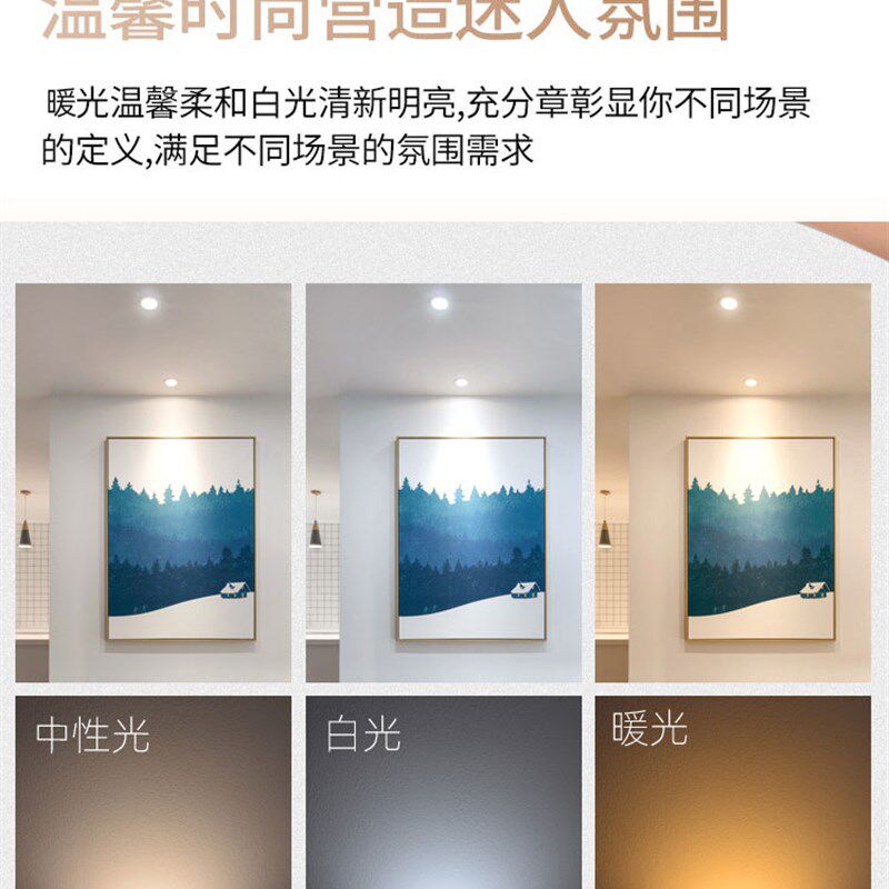 金色led筒灯2.5寸5W7W开孔8 9 10cm公分3.5寸家用客厅吊顶天花灯