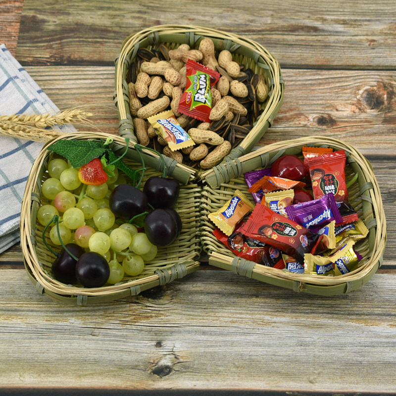 竹编筲箕商用迷你美观纯手工洗菜盆沥水淘米创意特色淘菜篮子